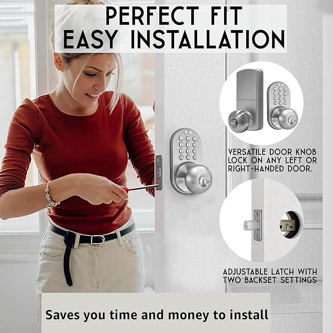 MiLocks TKK-02SN Tkk-Sn Digital Door Knob Lock