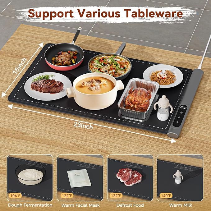 Upgrade Graphene Warming Mat for Food, Food Warming Mat for Countertop