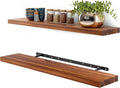 BATODA Set of 2 Pcs 36" Wood Floating Shelves, Rustic Wooden Storage Shelf