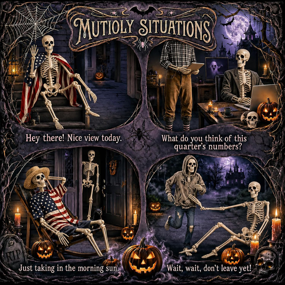 Abakuku 2 Pack 36" Halloween Skeleton Decorations,Human Bones for Halloween Party with Movable Joints,for Haunted Houses, Front Lawn, Graveyard Props