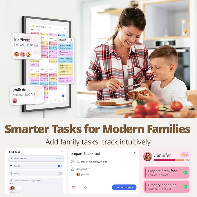 Digital Calender 15.6 Inch Smart Wall Calender, Touchscreen Electronic Calender