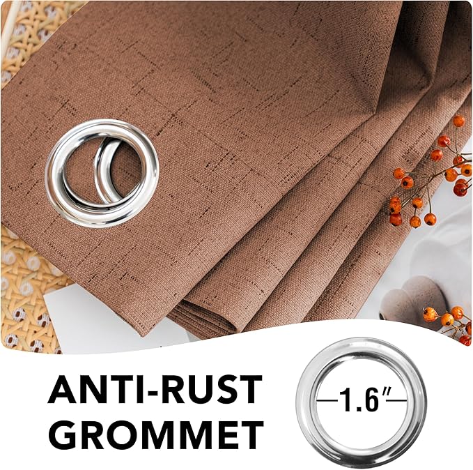 H.VERSAILTEX Bedroom Curtains Blackout Linen Blackout Curtains 84 Inches Long
