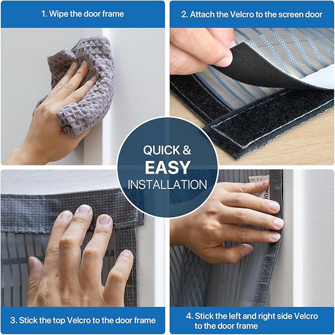 Heavy Duty Door Screen Magnetic Closure, LOVIGA Thickened Fiberglass Screen