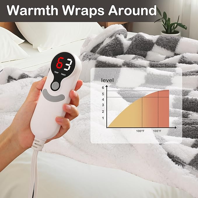 Electric Heated Blanket Full Size 72"×84"