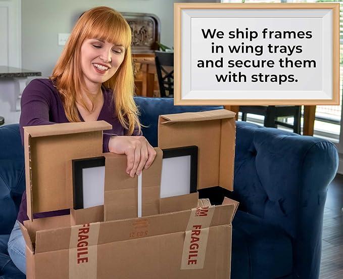 19x33 Shadow Box Frame Black | 1 Inch Deep Solid Wood Shadowbox Display | UV