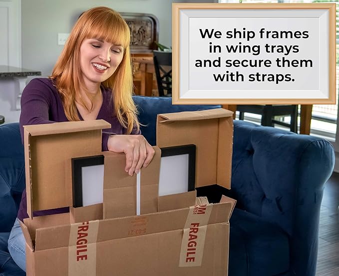 8x17 Shadow Box Frame Black | 1 Inch Deep Solid Wood Shadowbox Display Frame |