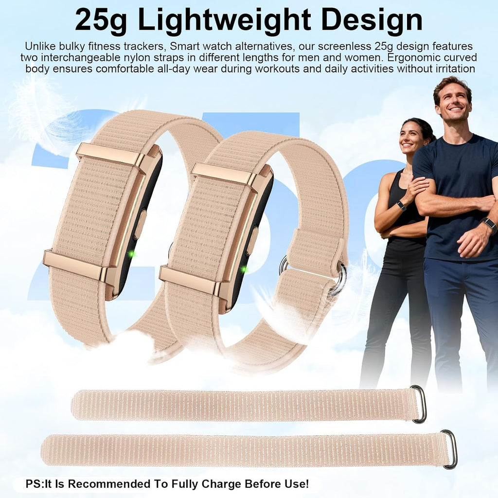 Smart Bracelet Fitness Trackers for Men Women, Smart Watch 24/7 Heart Rate Sleep Stress HRV Monitor, 170+ Sports Modes, 2 Bands, Free APP