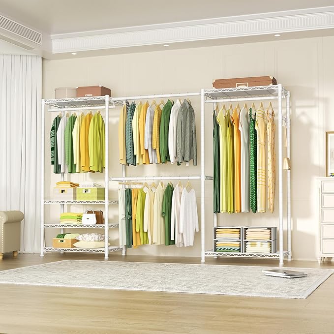 Ulif E1 Heavy Duty Closet Garment Rack, 6 Tiers Adjustable Metal Freestanding