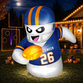 5FT Halloween Inflatables Decorations Outdoor Football Player Ghost Built-in Full-Body Bright LEDs Cute Halloween Blow Up Yard Decoration with Pumpkin Sports-Themed Blowups Lawn for Party