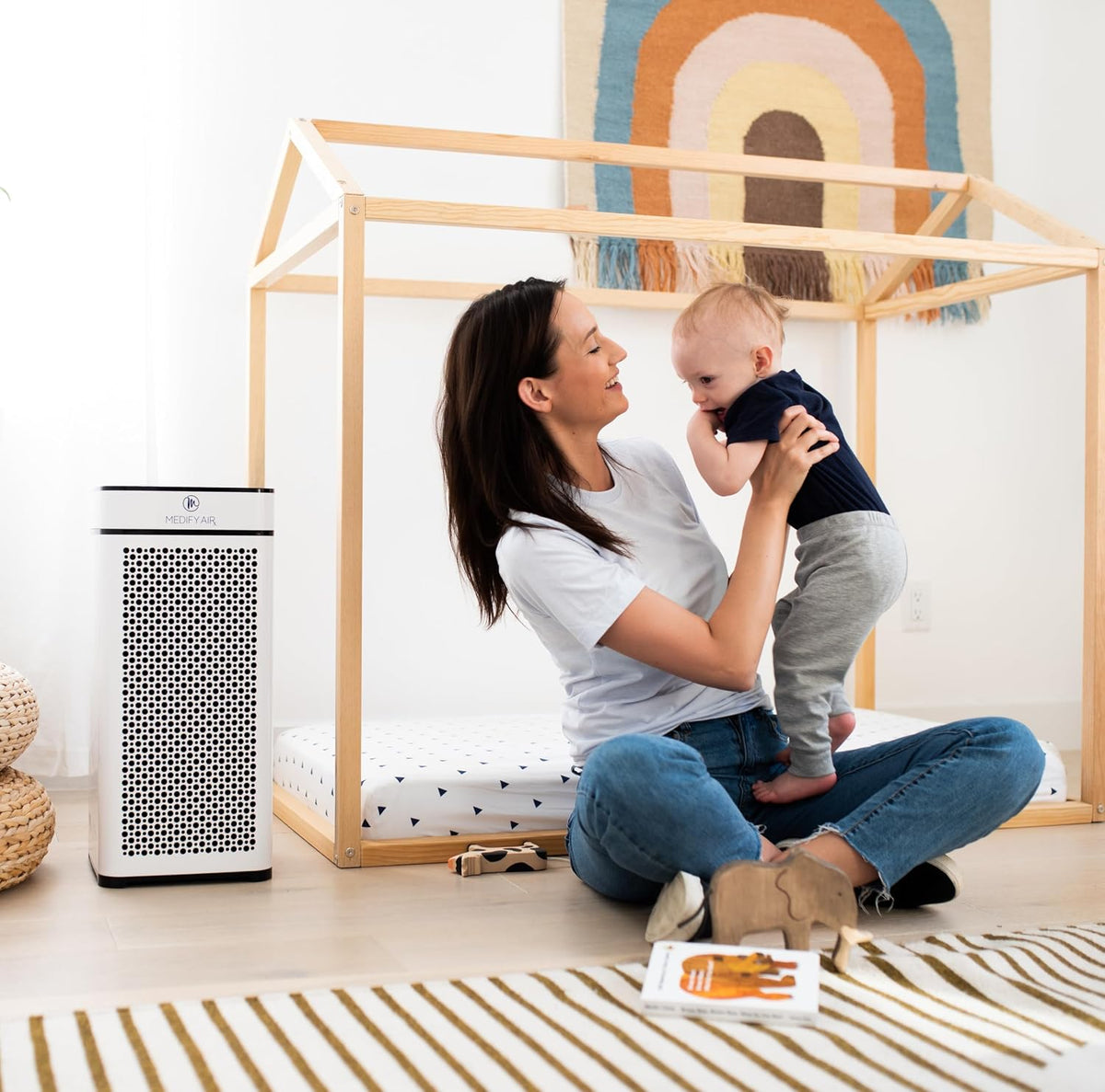 Medify MA-40 Air Purifier with HEPA Filter | 1,793 ft² Coverage in 1hr for Smoke, Wildfires, Odors, Pollen, Pets | Quiet Removal to 0.3 Microns | White, 1-Pack