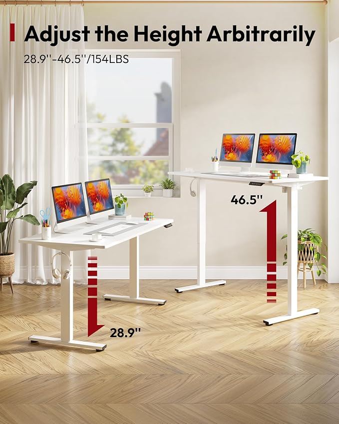 SANODESK Electric Standing Desk 55 x 28 Inches Whole-Piece Desktop Height