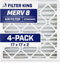 Filter King 17x17x2 Air Filter | 4-PACK | MERV 8 HVAC Pleated A/C Furnace