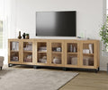 WAMPAT Modern TV Stand with Glass Doors