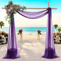 MDS Halloween Chiffon Draping Fabric - 2 Panel, 30" Wide x 100ft Long - Sheer Spooky Arbor & Canopy Drapery for Haunted House Backdrops, Party Ceilings, DIY Costumes & Themed Events - Cadbury Purple (Pack of 2)