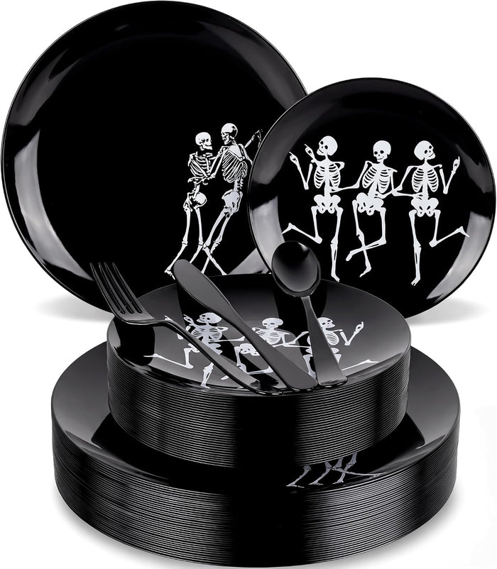 Hioasis 125 Pcs Halloween Plates for Party