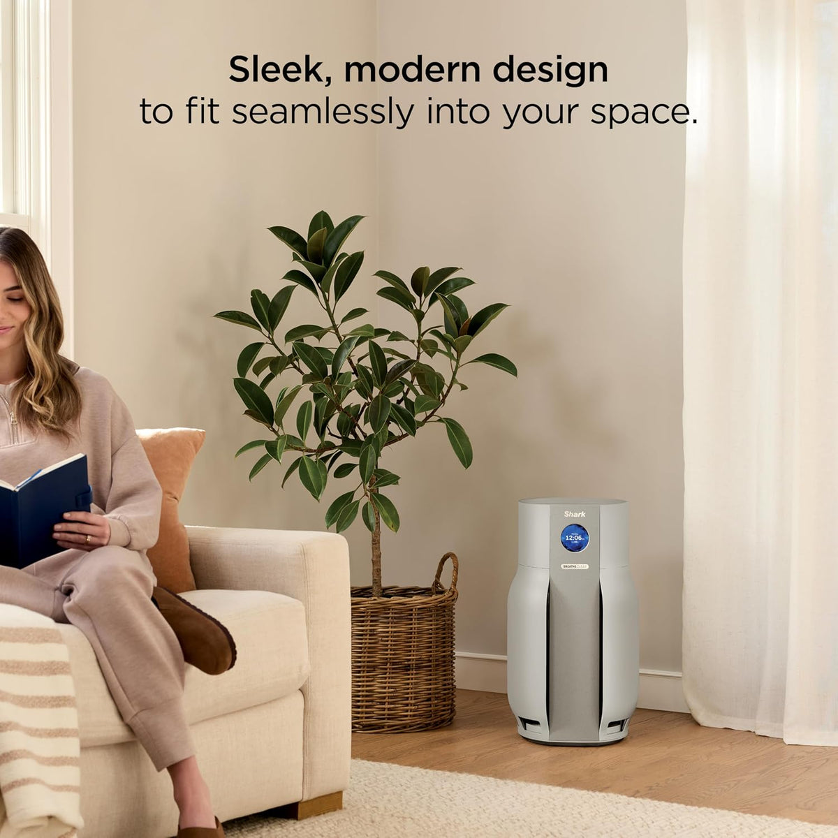 Shark BreatheClear Max Smart Air Purifier, HP362, Dove