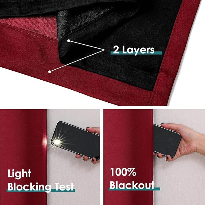 ChrisDowa 100% Blackout Curtains