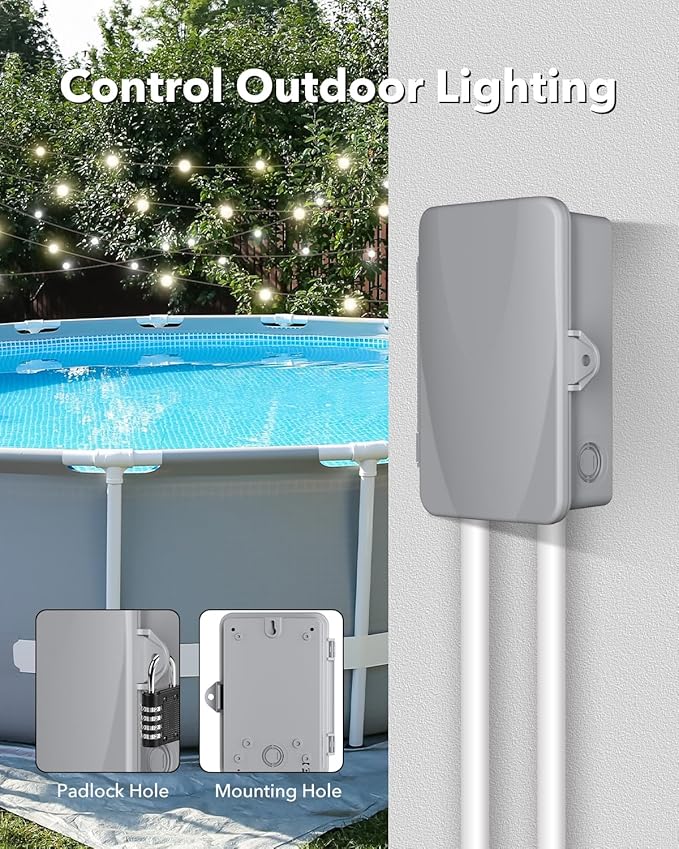 BN-LINK Pool Pump Timer, Outdoor Timer Box, Heavy Duty, 2HP 40A Max, 277 VAC
