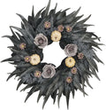 24 Inch Halloween Wreath with Snakeskin Leaves for Front Door