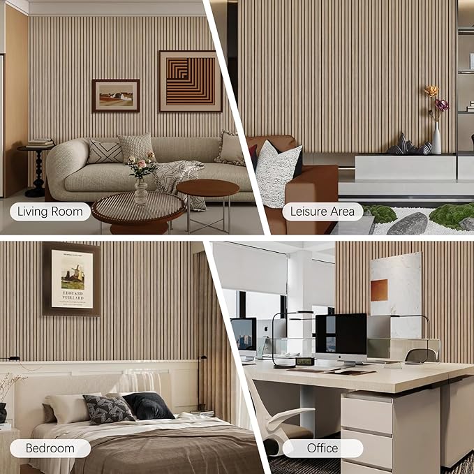 ARMURO Acoustic Wood Wall Panels, 94.5" Extra-Long Easy Peel & Stick Panels (2 PCS)