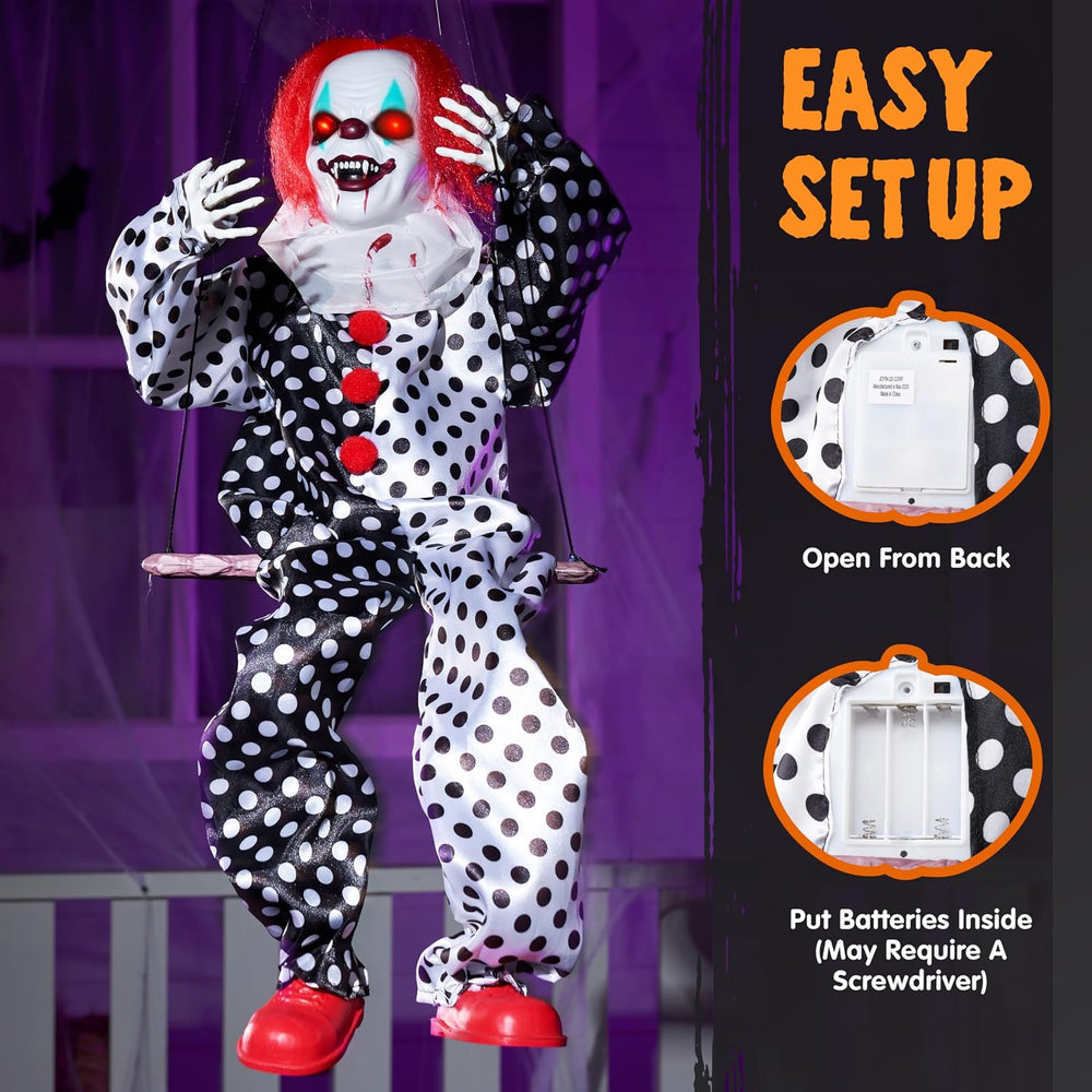 JOYIN Scary Halloween Decorations Outdoor, Halloween Hanging Swinging Animatr...
