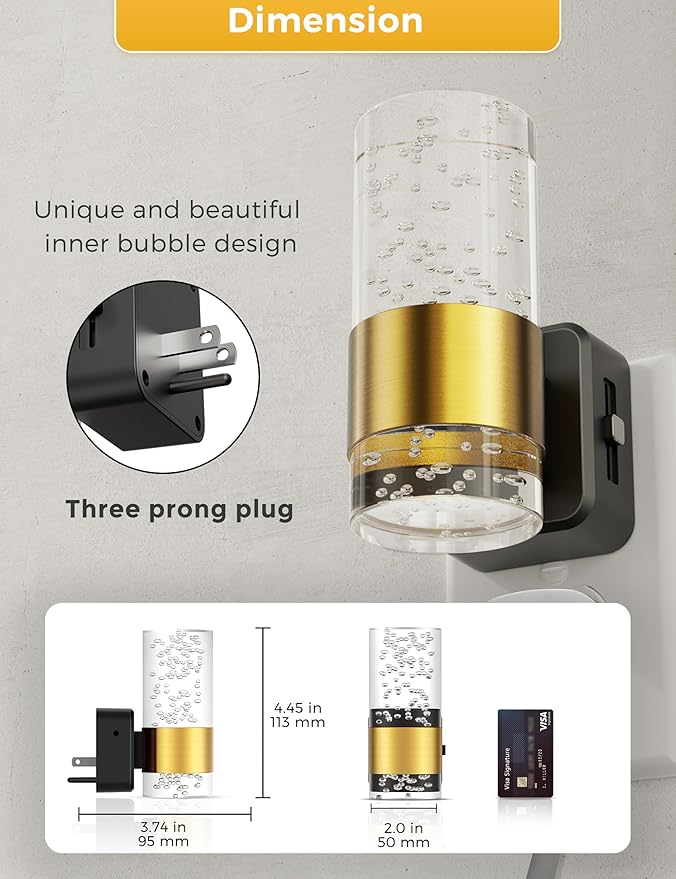 Night lights plug into wall, Amber Night Light