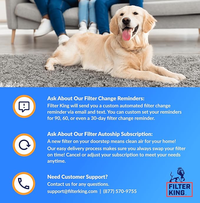 Filter King 17.25x17.25x2 Air Filter | 4-PACK | MERV 8 HVAC Pleated A/C Furnace