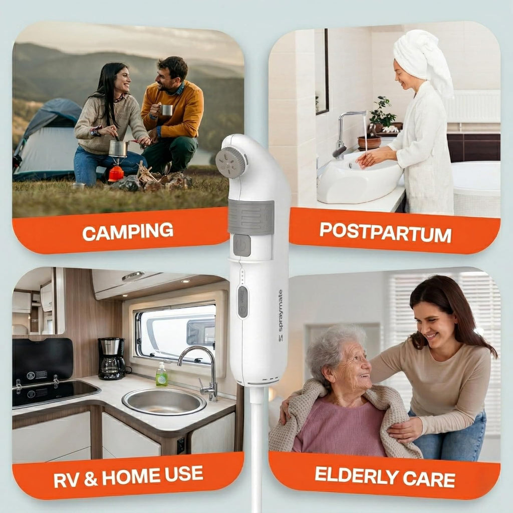 portable bidet for travel – electric high pressure showing dimensions