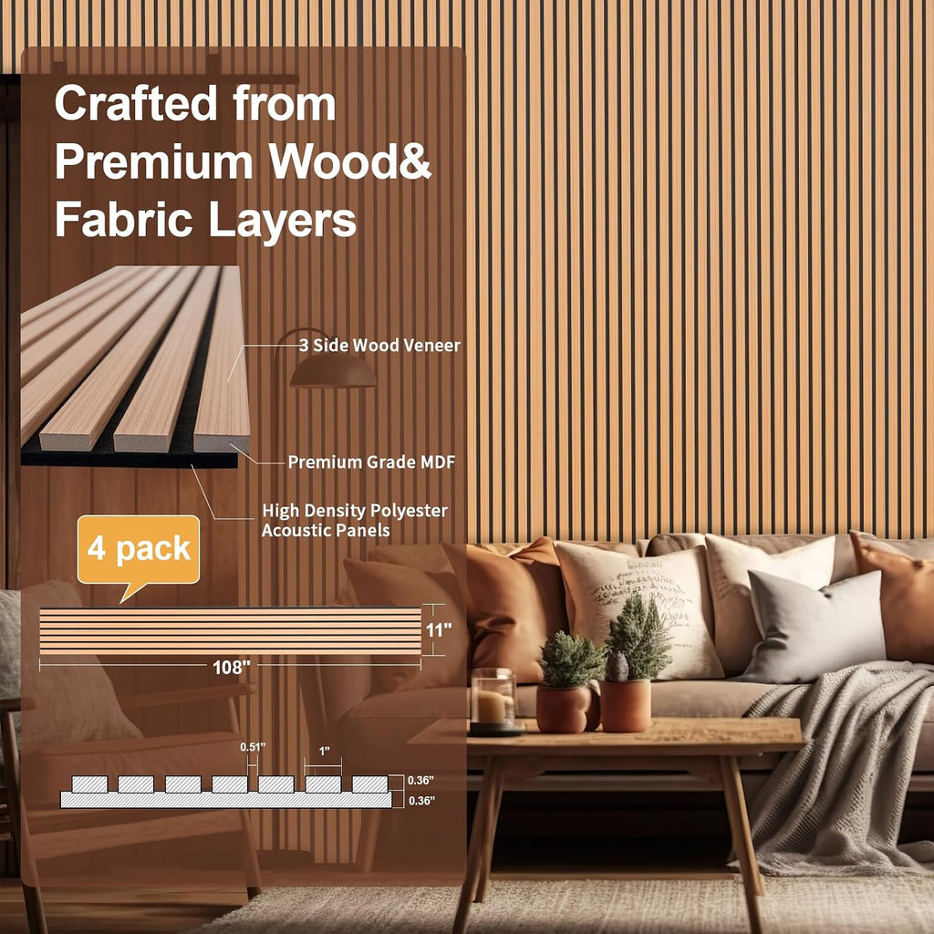 yuzzy wood panels for wall - 9 feet shown in use