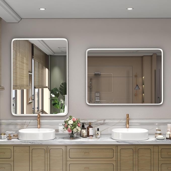 28x32 Inch Silver Framed Mirror, Shatterproof
