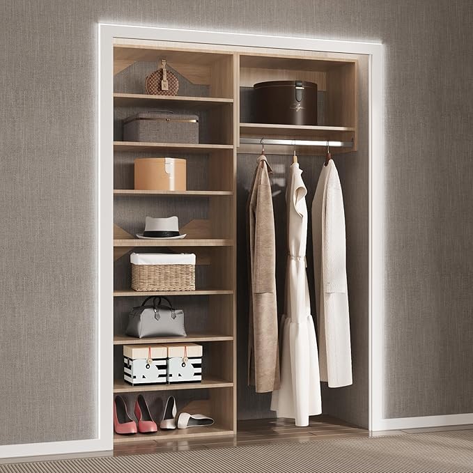 Modular Closet Tower Organizer, Wooden Wardrobe Organizer Kit