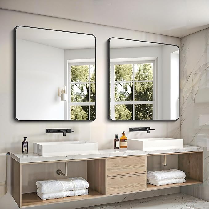 FORBATH Bathroom Mirror 36" x 36"，Large Square Wall Mirror