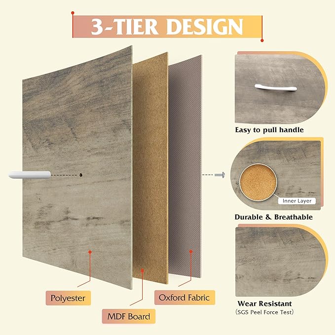 WLIVE Fabric Dresser for Bedroom, Tall Dresser