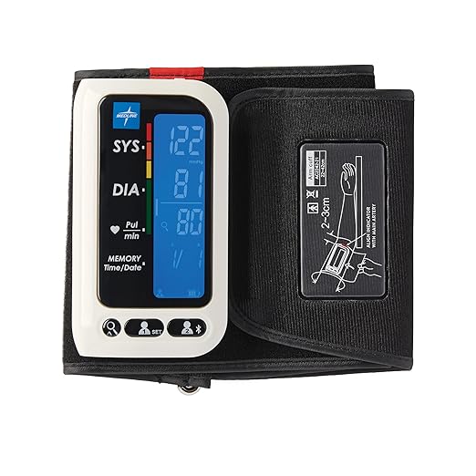 Medline Bluetooth Blood Pressure Monitor, Attached Universal Upper Arm Cuff
