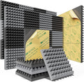 Sonicism Soundproof Wall Panels Self-Adhesive Pyramid 36 Pack, Sound Absorption