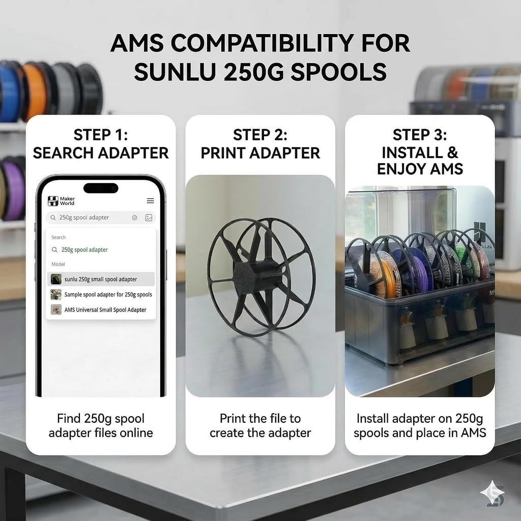 sunlu pla filament 1.75mm, 250g spool bundle, 3d, view 10