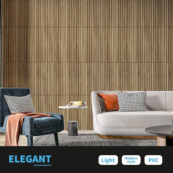 Art3d Slat Wall Panel, 3D Fluted Textured Panel 12-Tile 19.7 x 19.7in. (12-Pack)