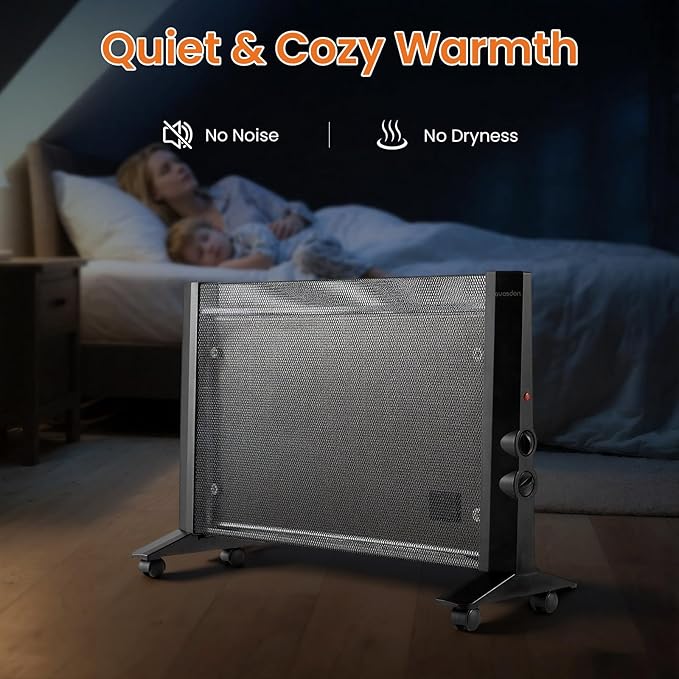 Space Heater for Indoor Use Large Room, 1500W Infrared Electric Room Heater for