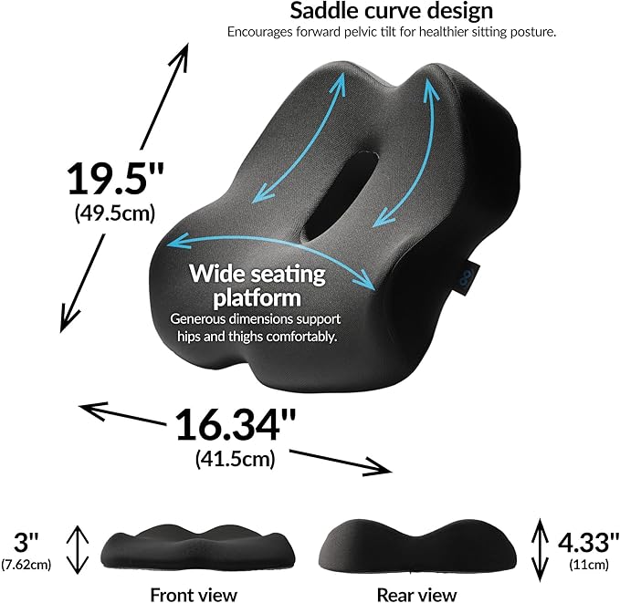 Everlasting Comfort Doctor Recommended Memory Foam Seat Cushion