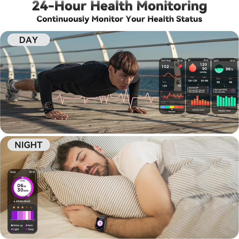 Smart Watch for Men Women(Answer/Make Call), 1.83" Fitness Watch with He...