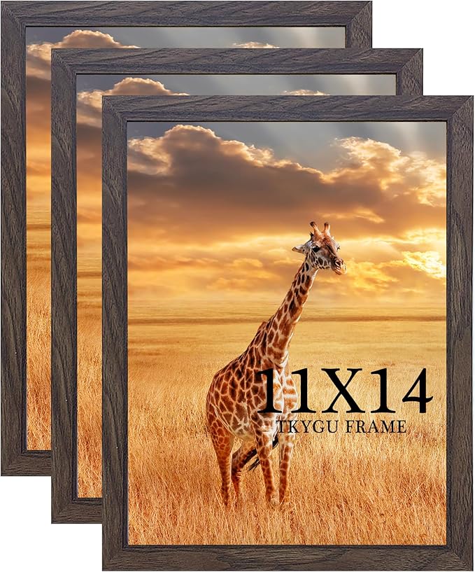 TKYGU 11x14 Picture Frame Set of 3, Wooden Frame 14x11 Wall Gallery Poster