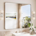 TokeShimi 42x36 Brushed Nickel Bathroom Mirror