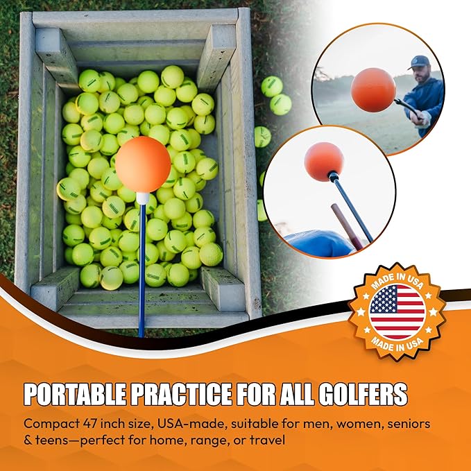Orange Whip Golf Swing Trainer Aid Patented & Made in USA