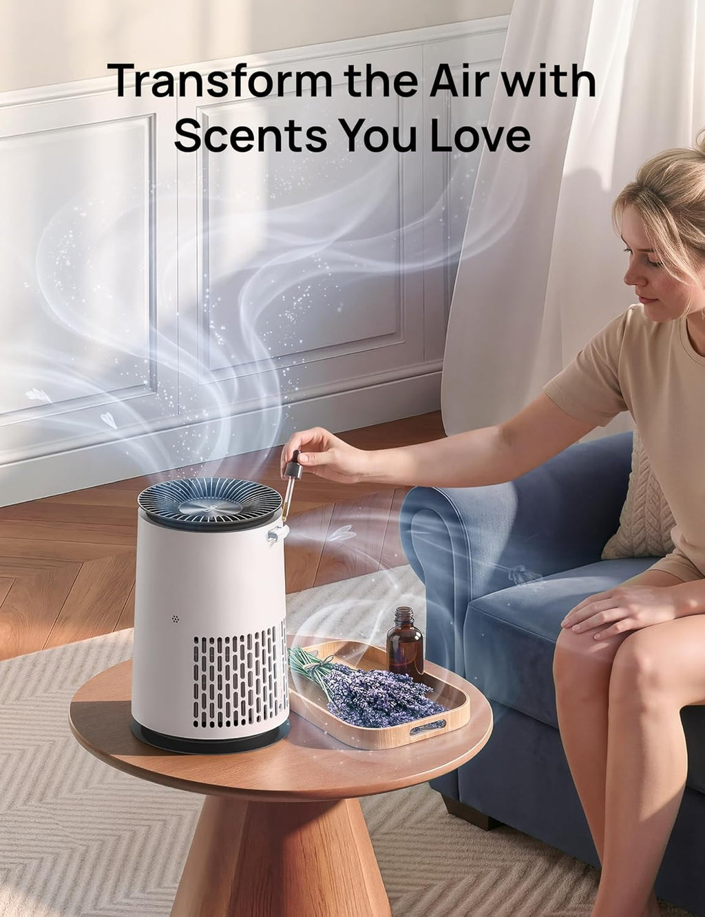 DREO Air Purifier for Home, HEPA Sleep Mode, AHAM VERIFIDE Air Purifiers for Bedroom, Pets, Smoke, Dust, Pollen & Odors, PM2.5 Monitor, Auto & Turbo Mode, 4 Speeds, Scent Diffuser, DR-HAP008(Dreo 338)