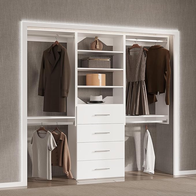 Modular Closet System, Wood Tower Closet Storage