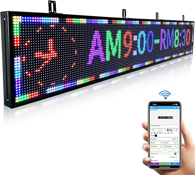 P10 77"X14"Programmable Led Sign Custom Scrolling Outdoor Digital Display Signs