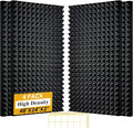 4 Pack Black Acoustic Foam Panels, High Density Soundproof Wall Panels