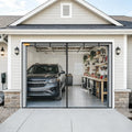 Heavy Duty Garage Screen Door for 1 Car Garage Pull Down, LOVIGA 8×7FT Magnetic Fiberglass Garage Door Screen Garage Net Screen with Magnet, Tear-Resistant, Easy Assemble, Fine Mesh Keep Bugs Out