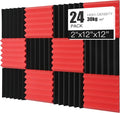 Acoustic Foams Panels 24 Pack 2" x 12"x 12" Sound Proof Foam Panels