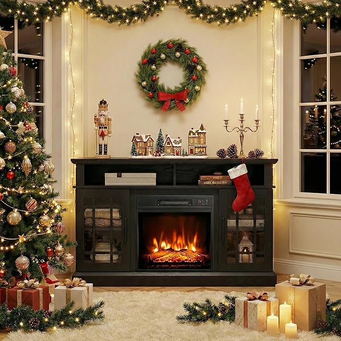 SIMOE Modern 48 Inch Electric Fireplace TV Stand, TV Console